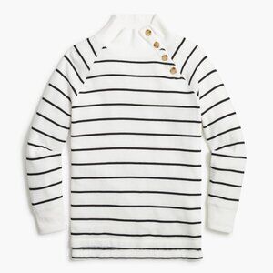 J. Crew Striped Wide Button-Collar Tunic in Cloudspun Fleece